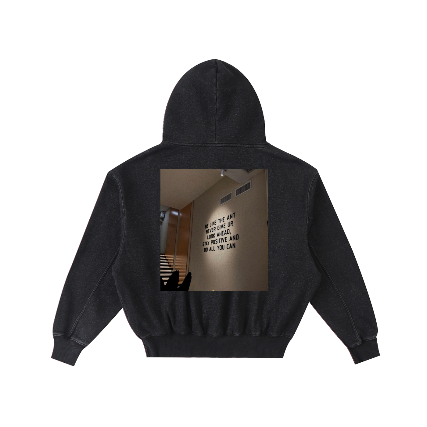 Frayed Enzyme Washed Fleece Hoodie